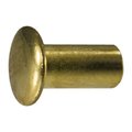 Midwest Fastener Tubular Rivet, Oval Head, 1/8 in Dia., 1/4 in L, Steel Body, 72 PK 61864